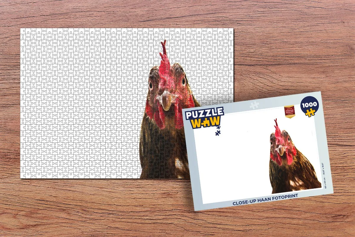 PuzzleWow Close-up Haan Fotoprint Legpuzzel 1000 Stuks - Multicolor