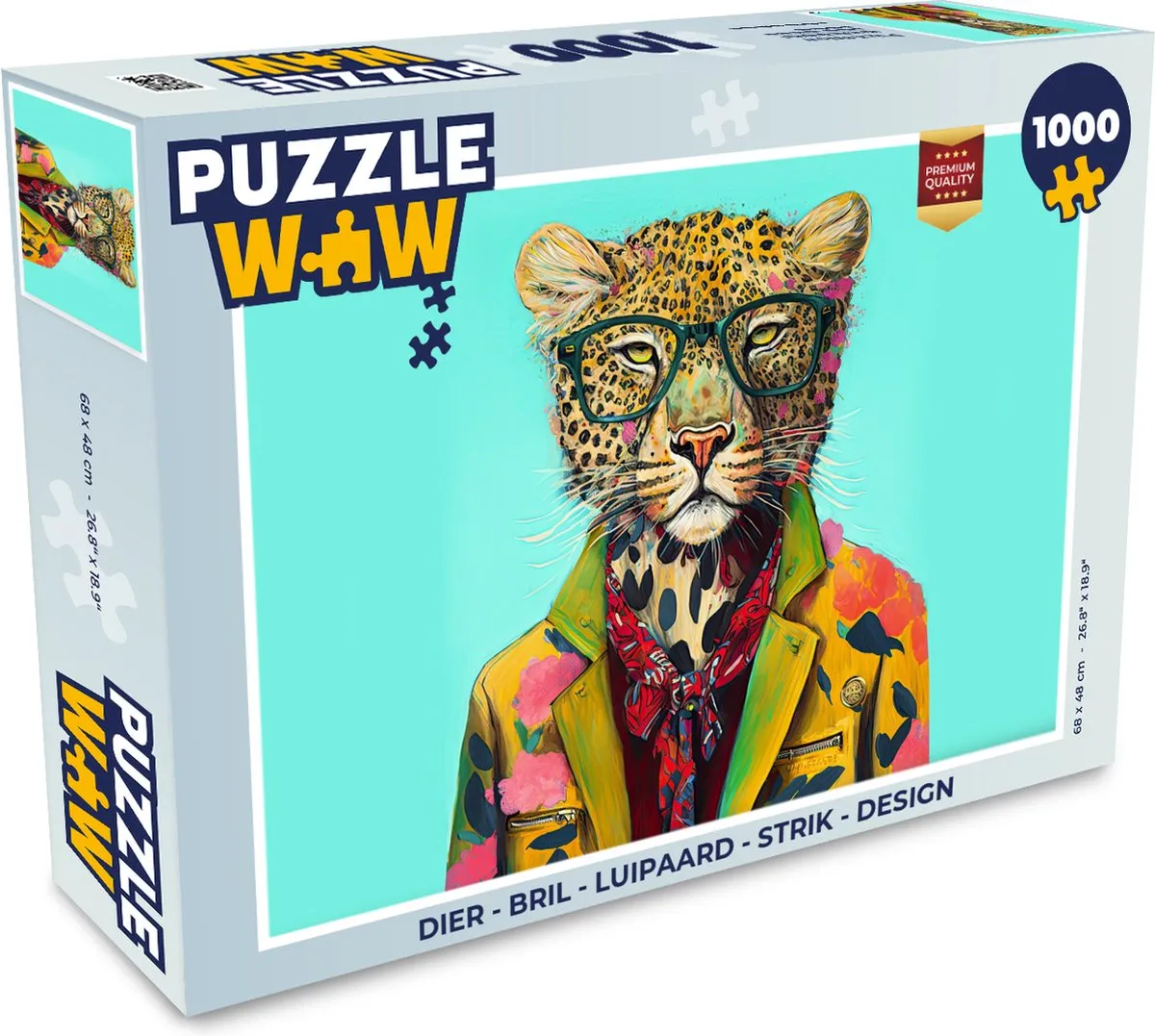 PuzzleWow Luipaard Design Legpuzzel 1000 Stuks - Multicolor