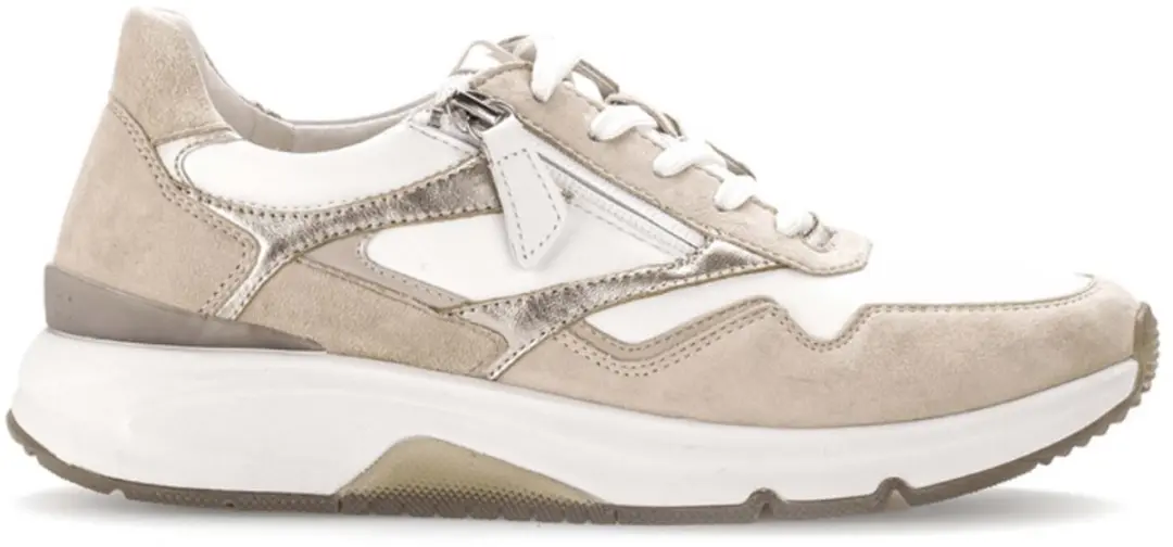 Gabor Rollingsoft Dames Sneaker - Beige/Wit - afbeelding 2 van 6