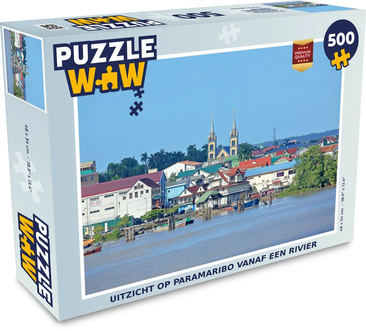 PuzzleWow Paramaribo Rivier Puzzel 500 Stuks - Multicolor