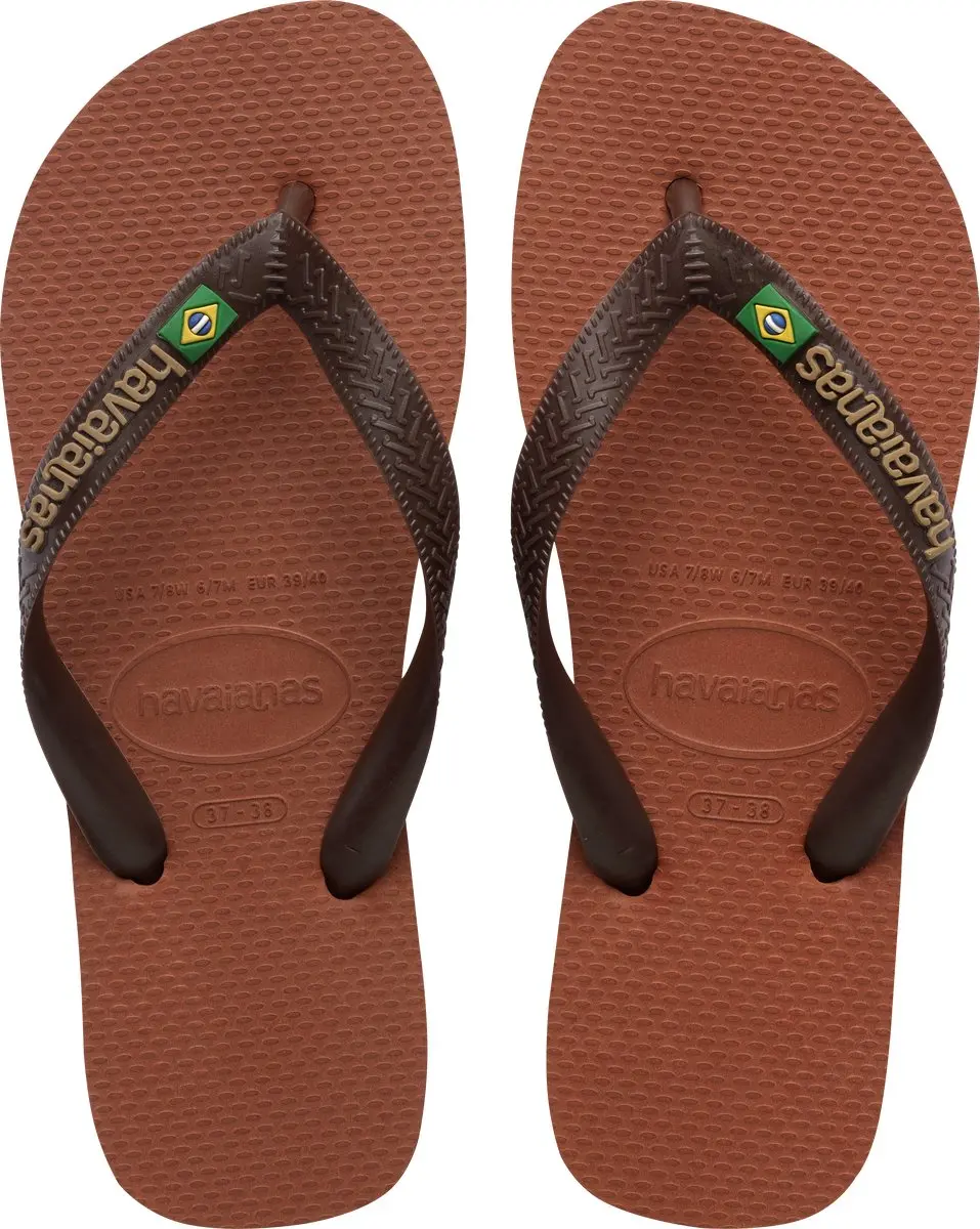 Havaianas HAV. BRASIL LOGO RUST/Donkerbruin Unisex Slippers