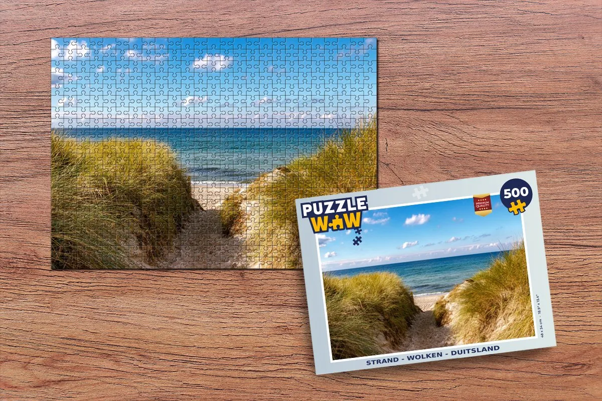 PuzzleWow Strand Wolken Duitsland Legpuzzel 500 Stuks - Multicolor
