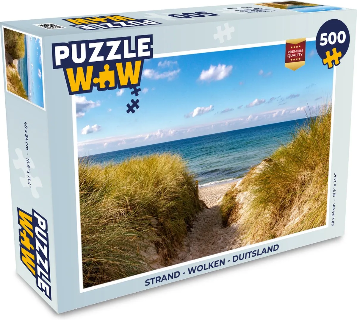 PuzzleWow Strand Wolken Duitsland Legpuzzel 500 Stuks - Multicolor