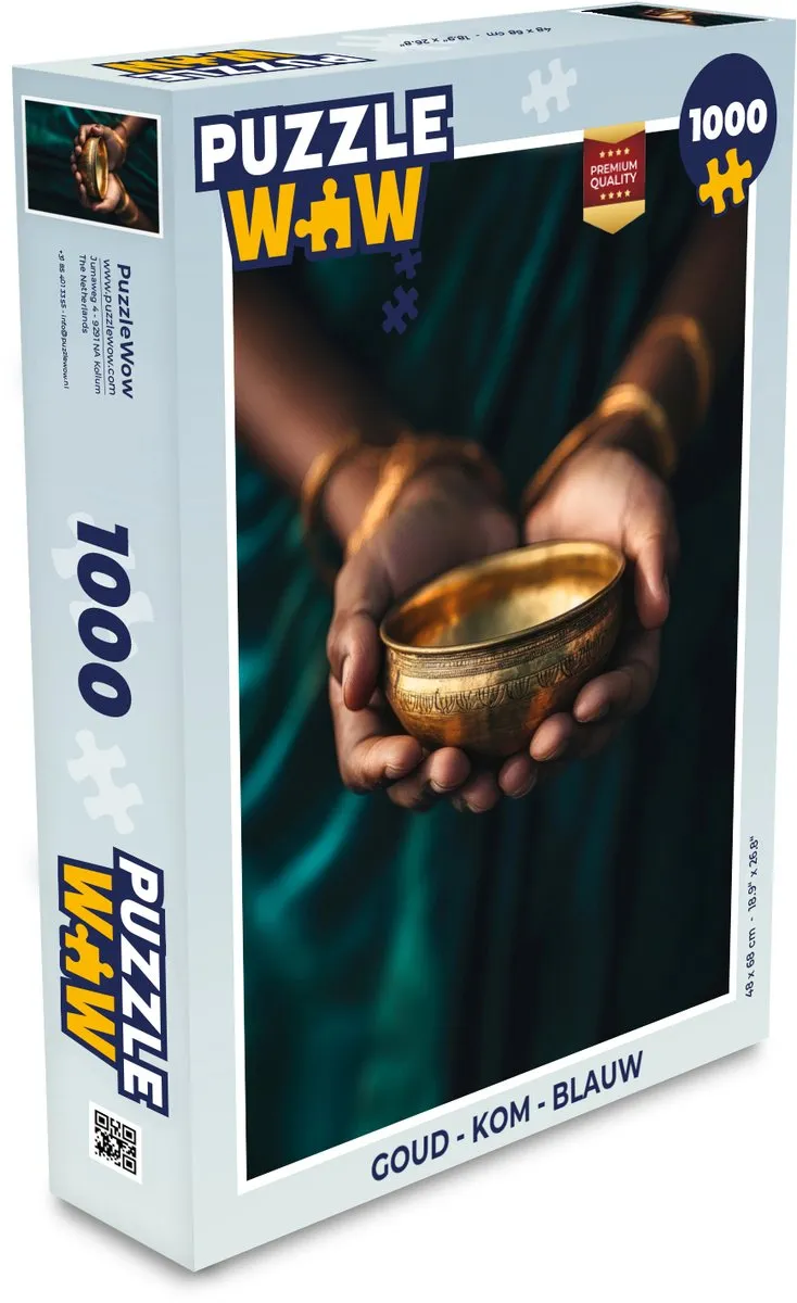 PuzzleWow Legpuzzel 1000 Stuks - Goud Kom