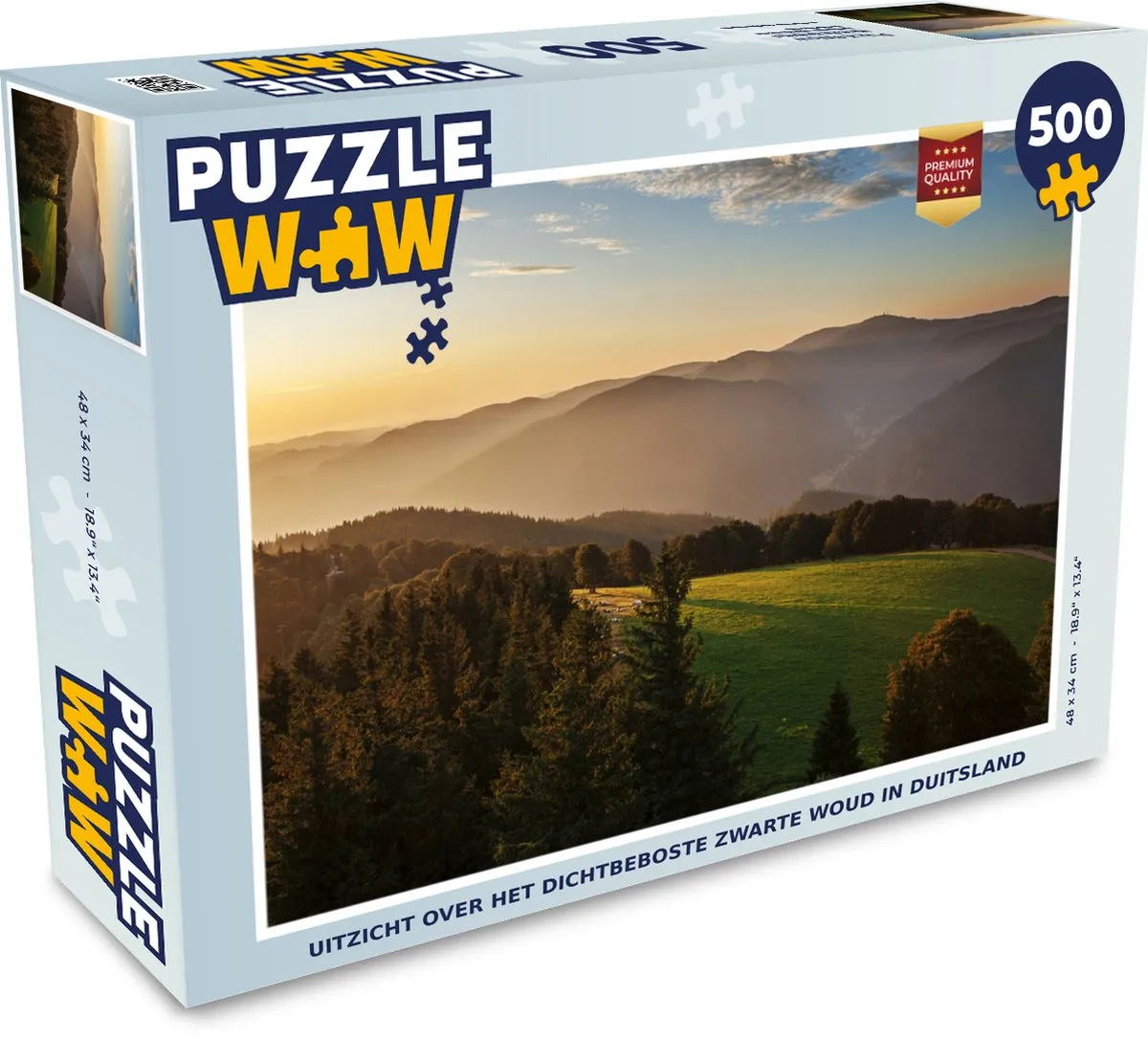 PuzzleWow Legpuzzel Zwart Woud 500 Stuks - Multicolor