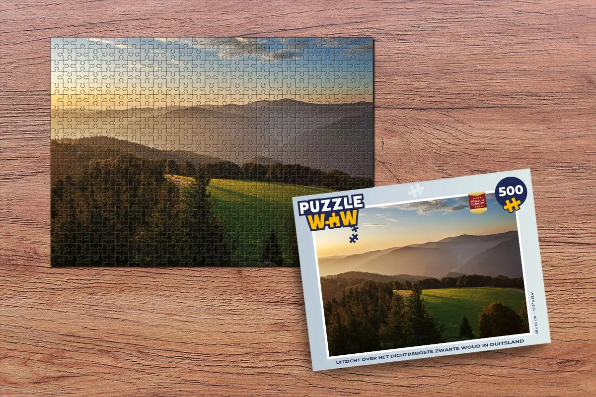PuzzleWow Legpuzzel Zwart Woud 500 Stuks - Multicolor