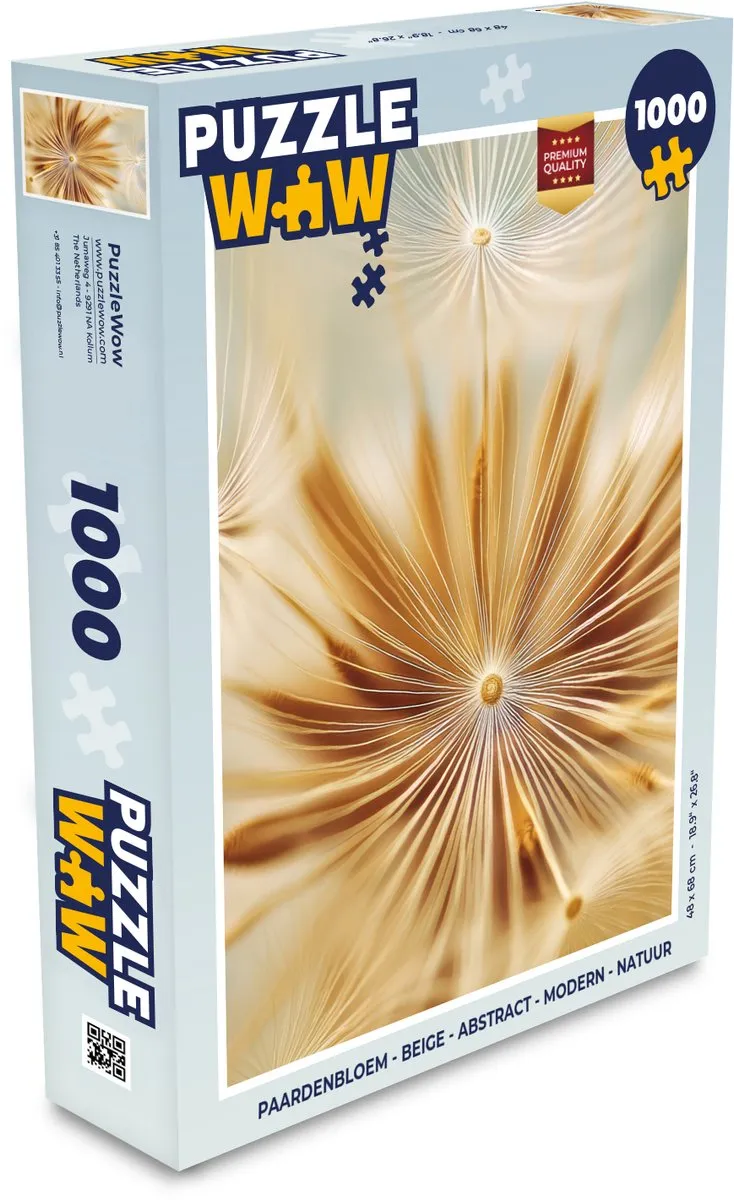 PuzzleWow Paardenbloem Legpuzzel 1000 Stuks - Abstract