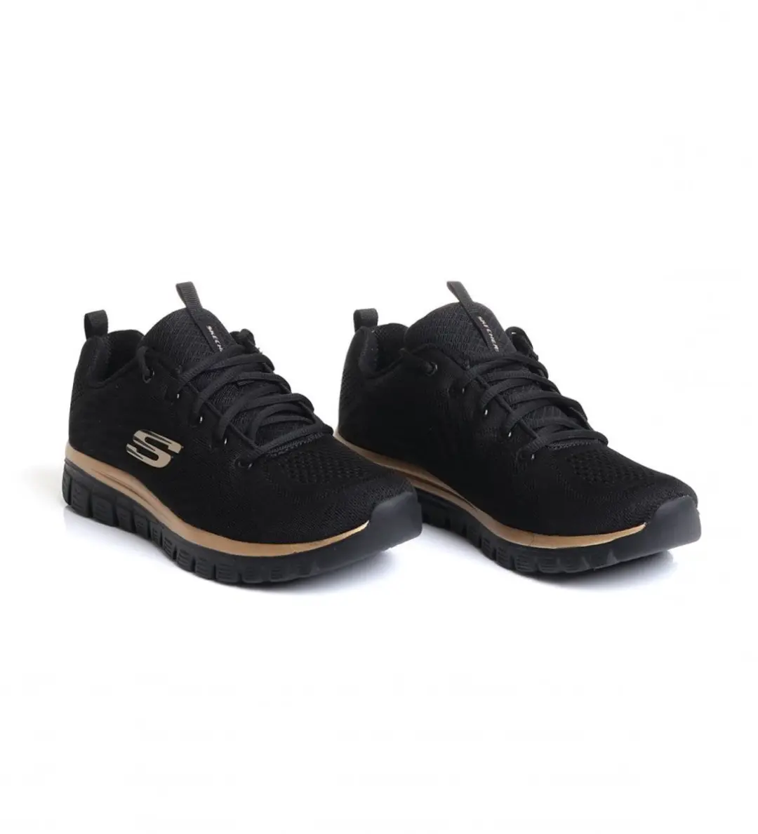 Skechers Graceful Get Connected Dames - Zwart/Rosegoud 37.5