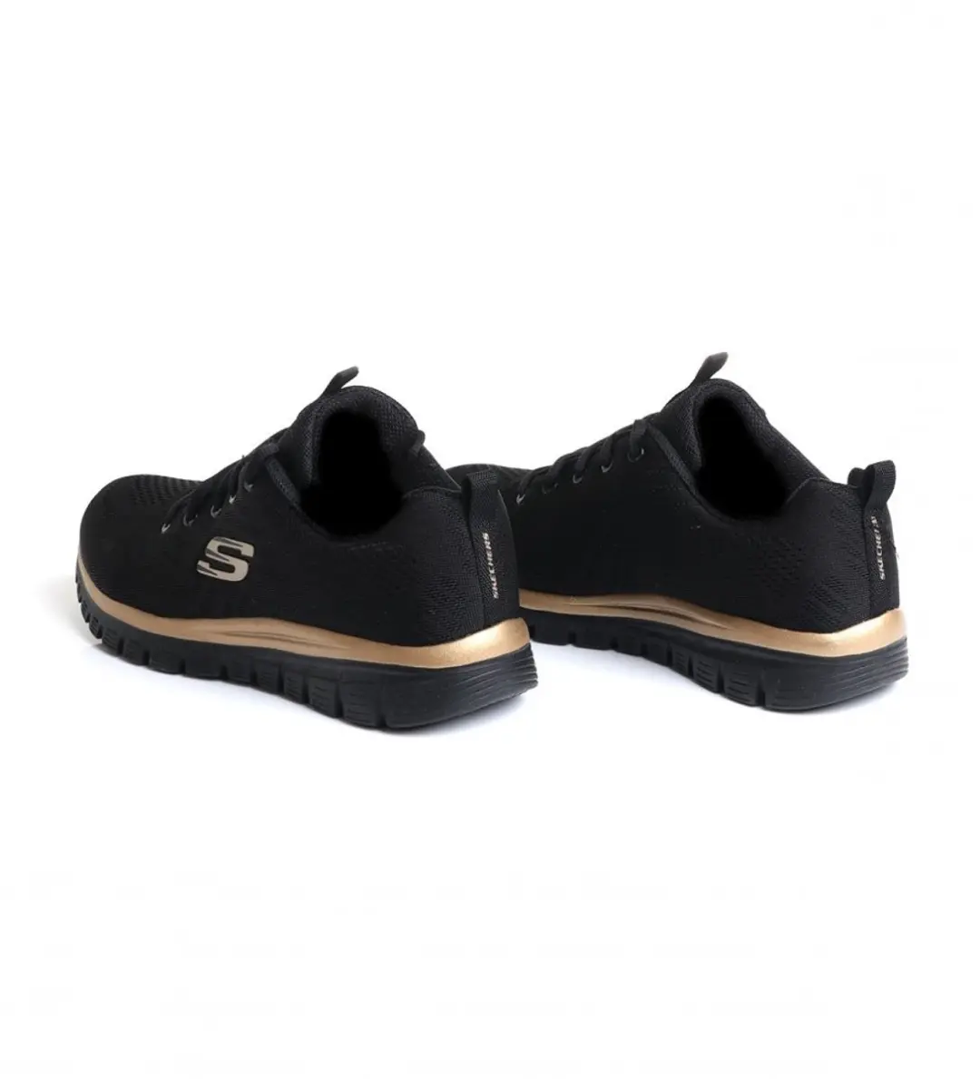 Skechers Graceful Get Connected Dames - Zwart/Rosegoud 37.5