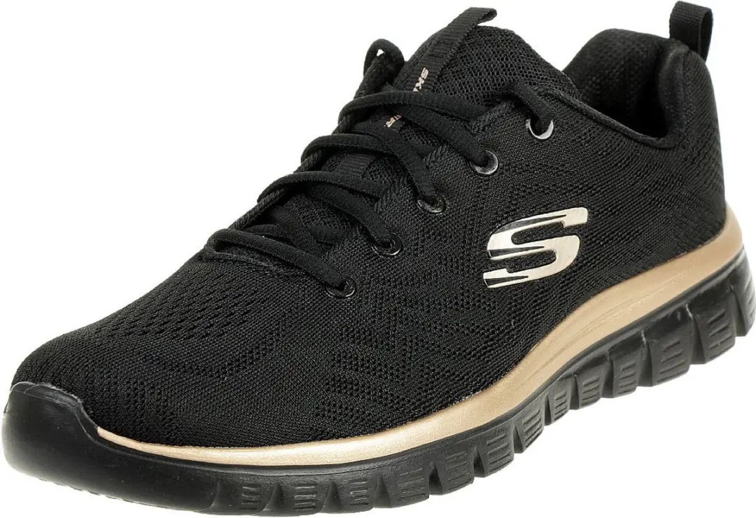 Skechers Graceful Get Connected Dames - Zwart/Rosegoud 37.5