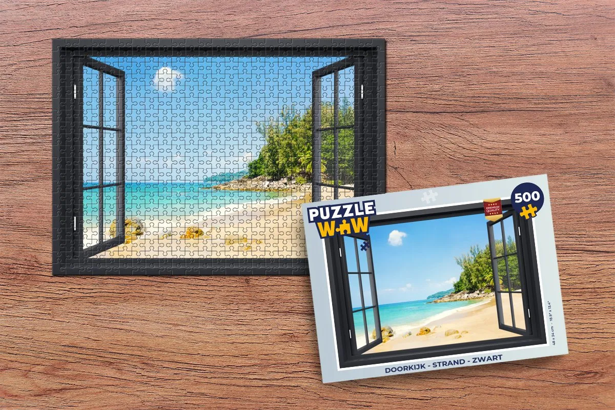PuzzleWow Doorkijk Strand Legpuzzel 500 Stuks - Multicolor