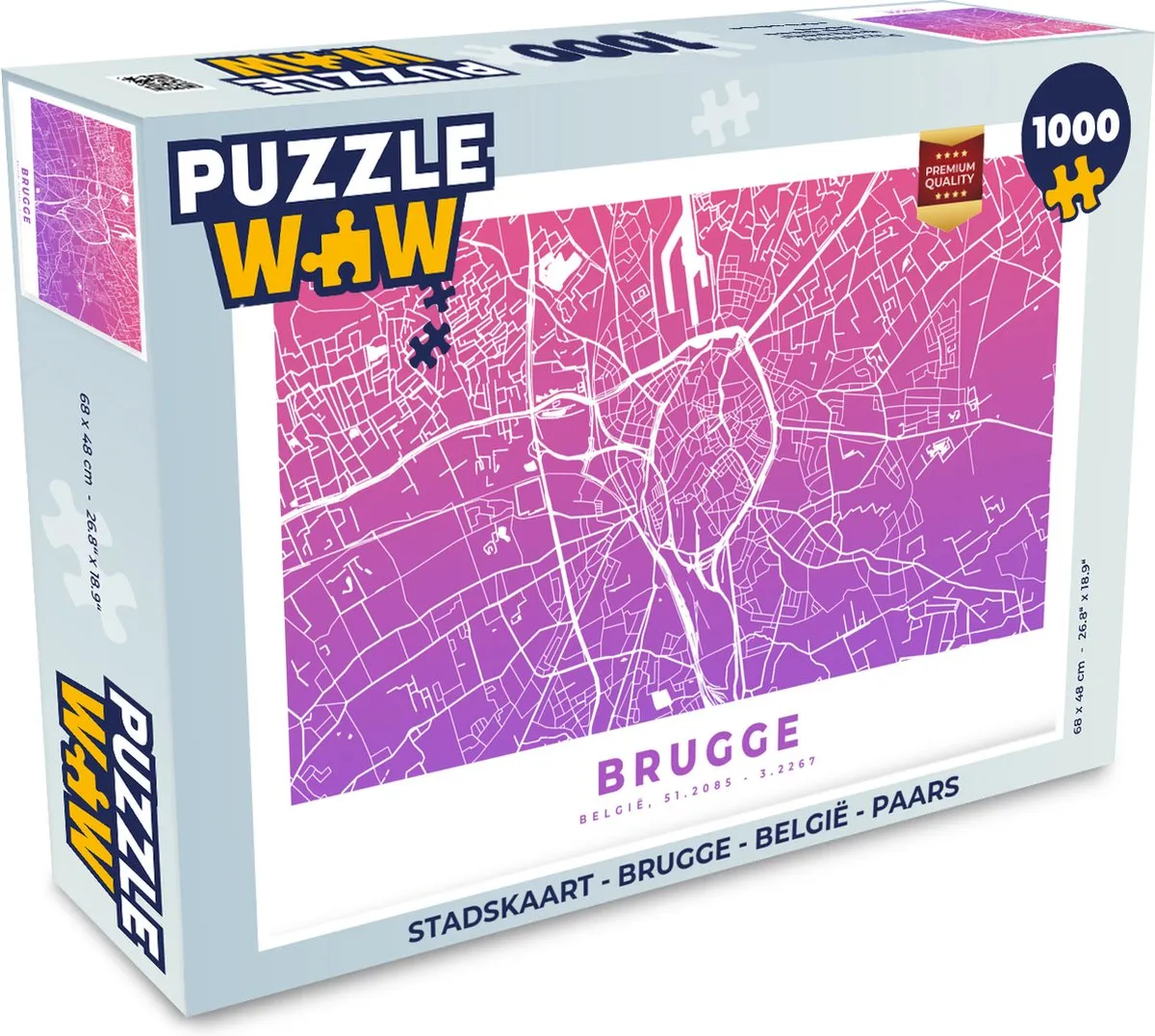 PuzzleWow Brugge Legpuzzel 1000 Stuks - Multicolor