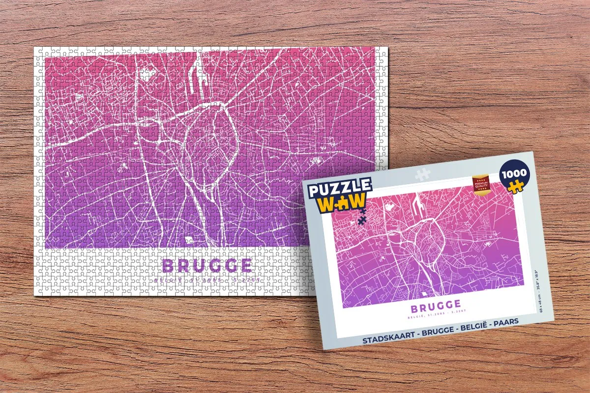 PuzzleWow Brugge Legpuzzel 1000 Stuks - Multicolor