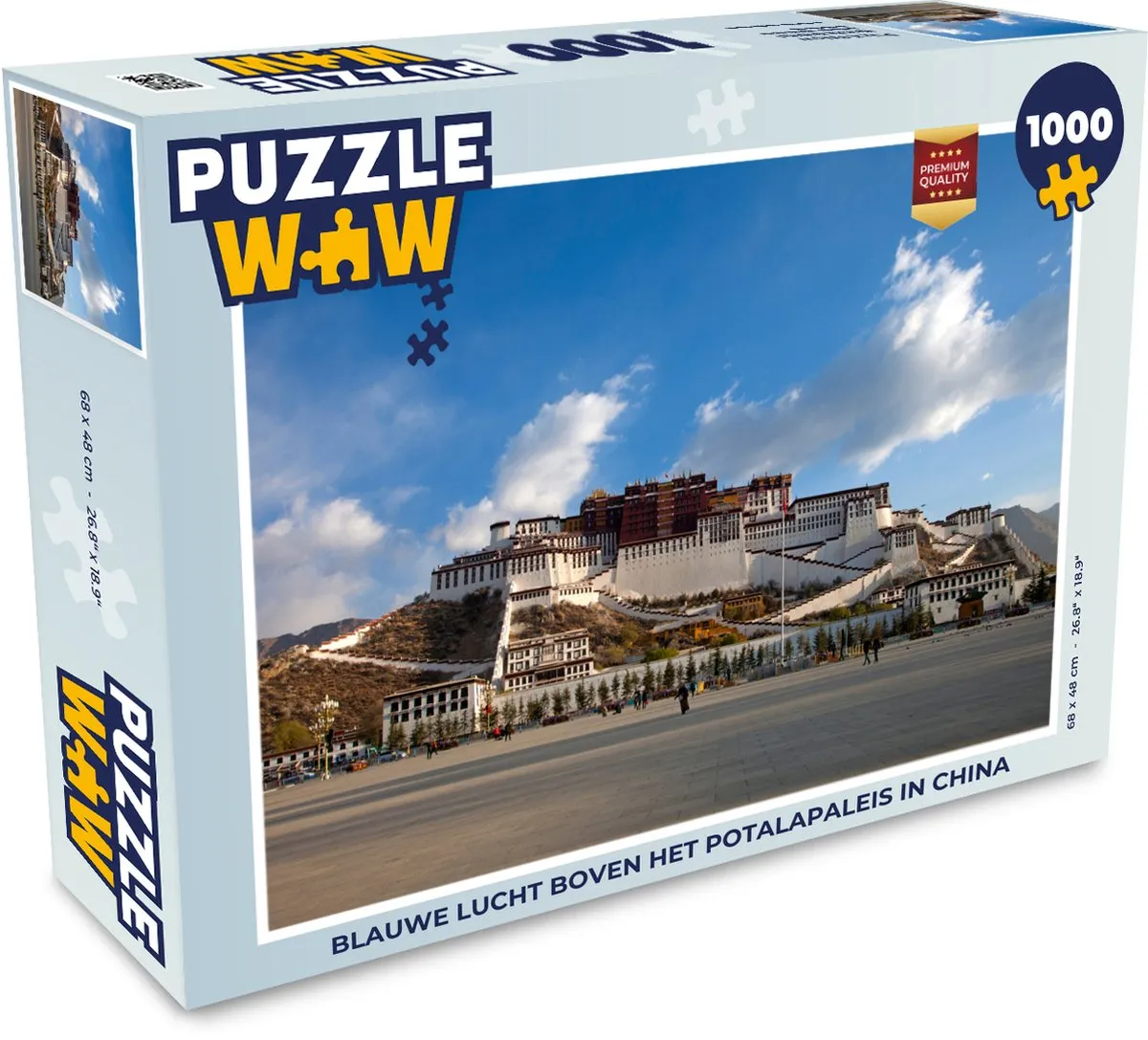PuzzleWow Legpuzzel Blauwe lucht boven het Potalapaleis - 1000 Stuks