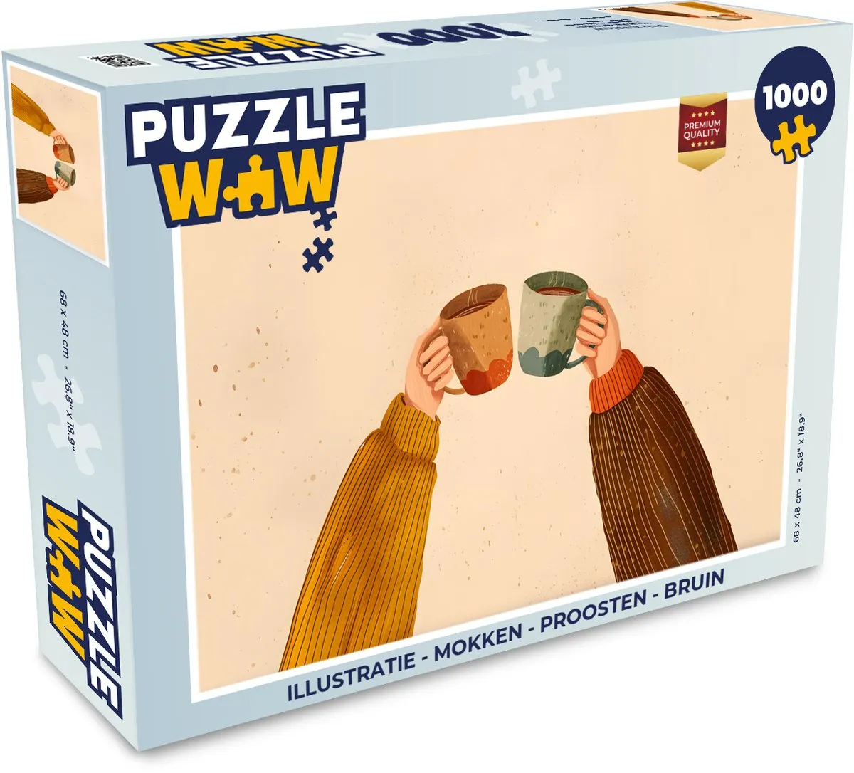 PuzzleWow Proosten Mokken Legpuzzel 1000 Stuks - Bruin