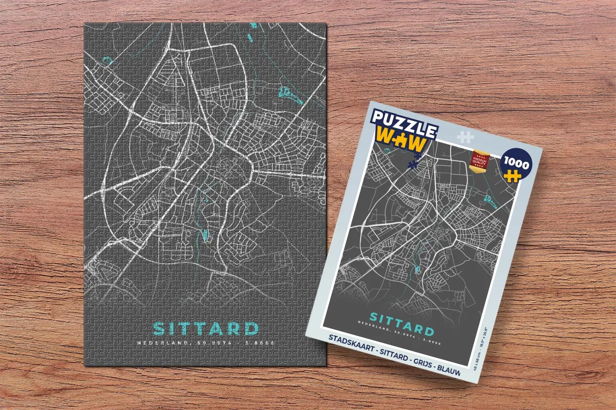 PuzzleWow Stadskaart Sittard Legpuzzel 1000 Stuks - Multicolor