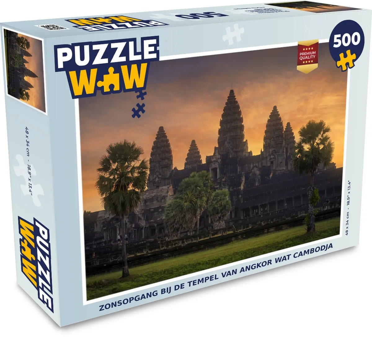PuzzleWow Zonsopgang Angkor Wat Legpuzzel 500 Stuks - Multicolor