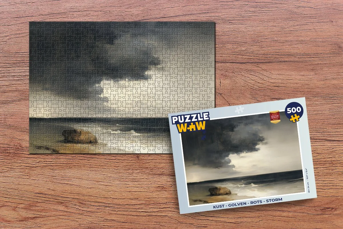 PuzzleWow Kust - Golven - Rots - Storm Legpuzzel 500 Stuks - Zee/Storm