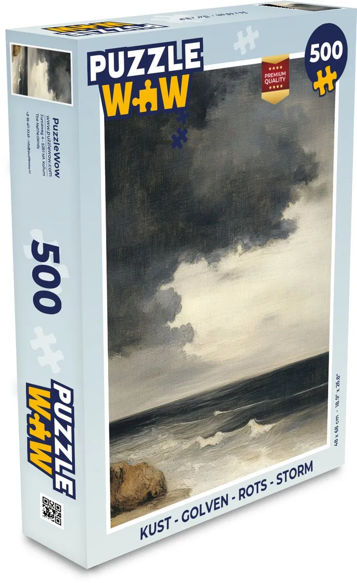 PuzzleWow Kust - Golven - Rots - Storm Legpuzzel 500 Stuks - Zee/Storm