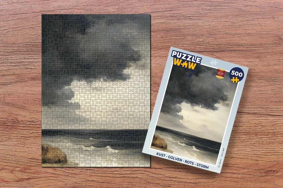 PuzzleWow Kust - Golven - Rots - Storm Legpuzzel 500 Stuks - Zee/Storm