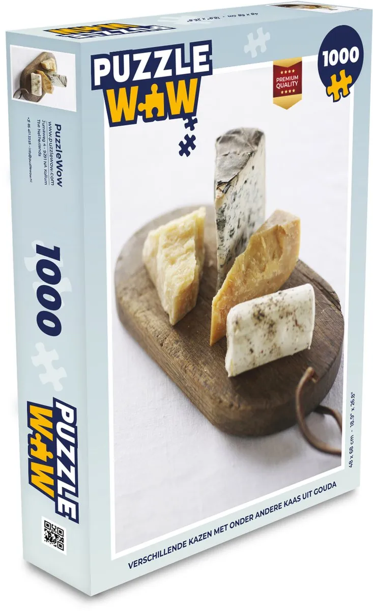 PuzzleWow Legpuzzel Gouda 1000 Stuks - Multicolor