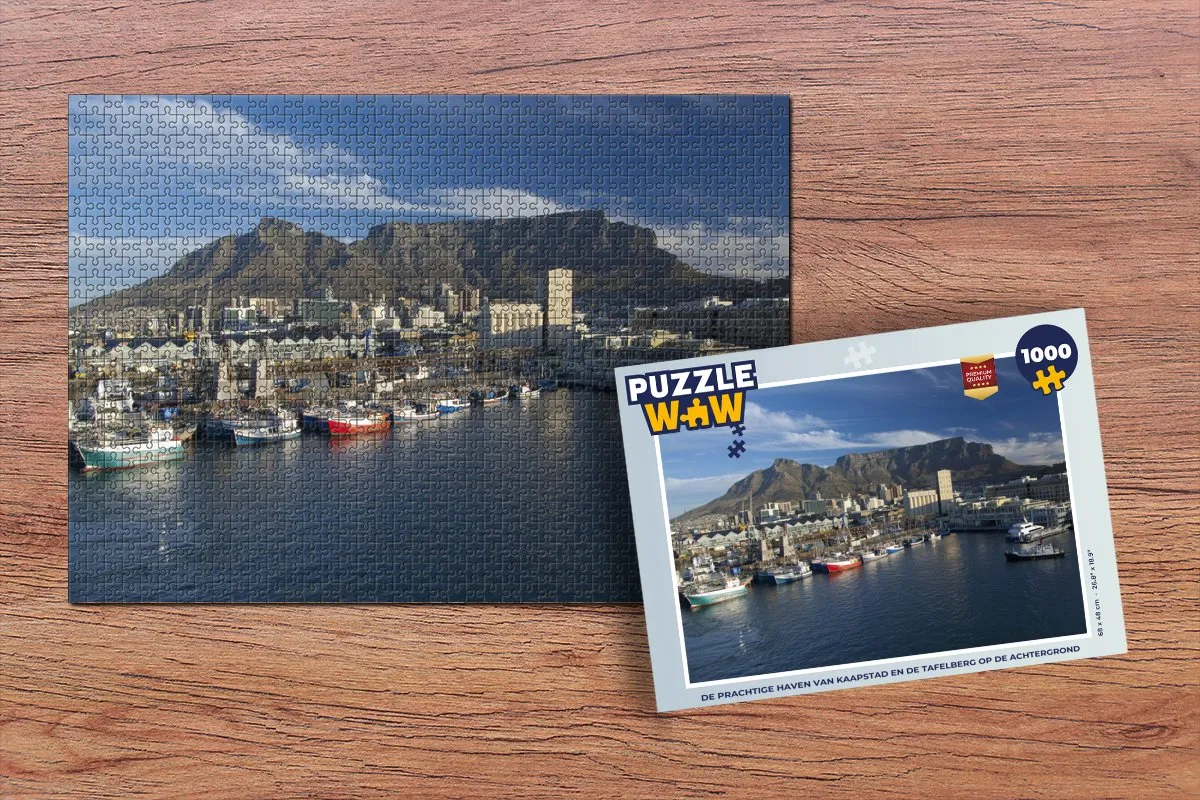 PuzzleWow Legpuzzel 1000 Stuks - Tafelberg Kaapstad Multicolor