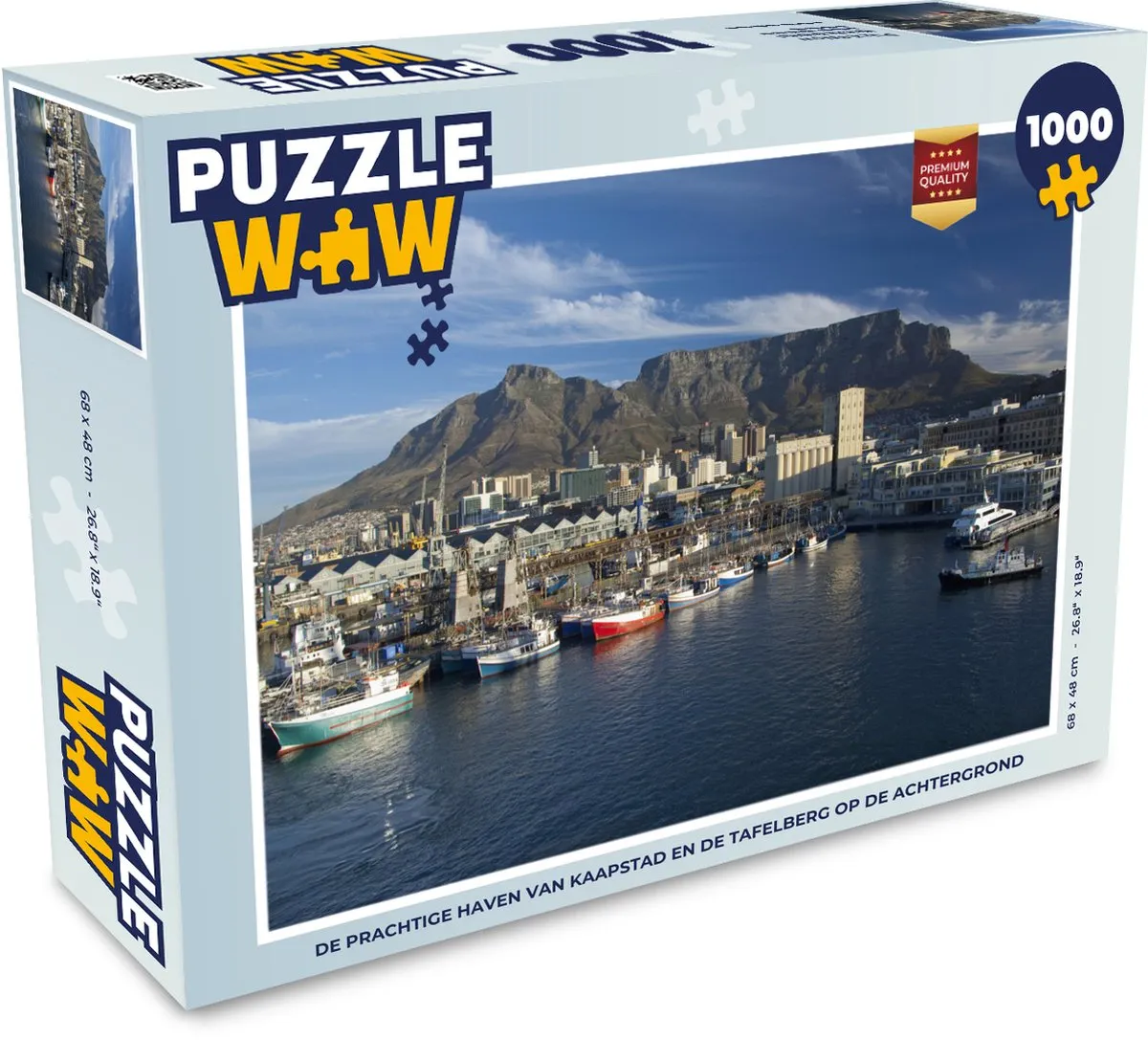 PuzzleWow Legpuzzel 1000 Stuks - Tafelberg Kaapstad Multicolor