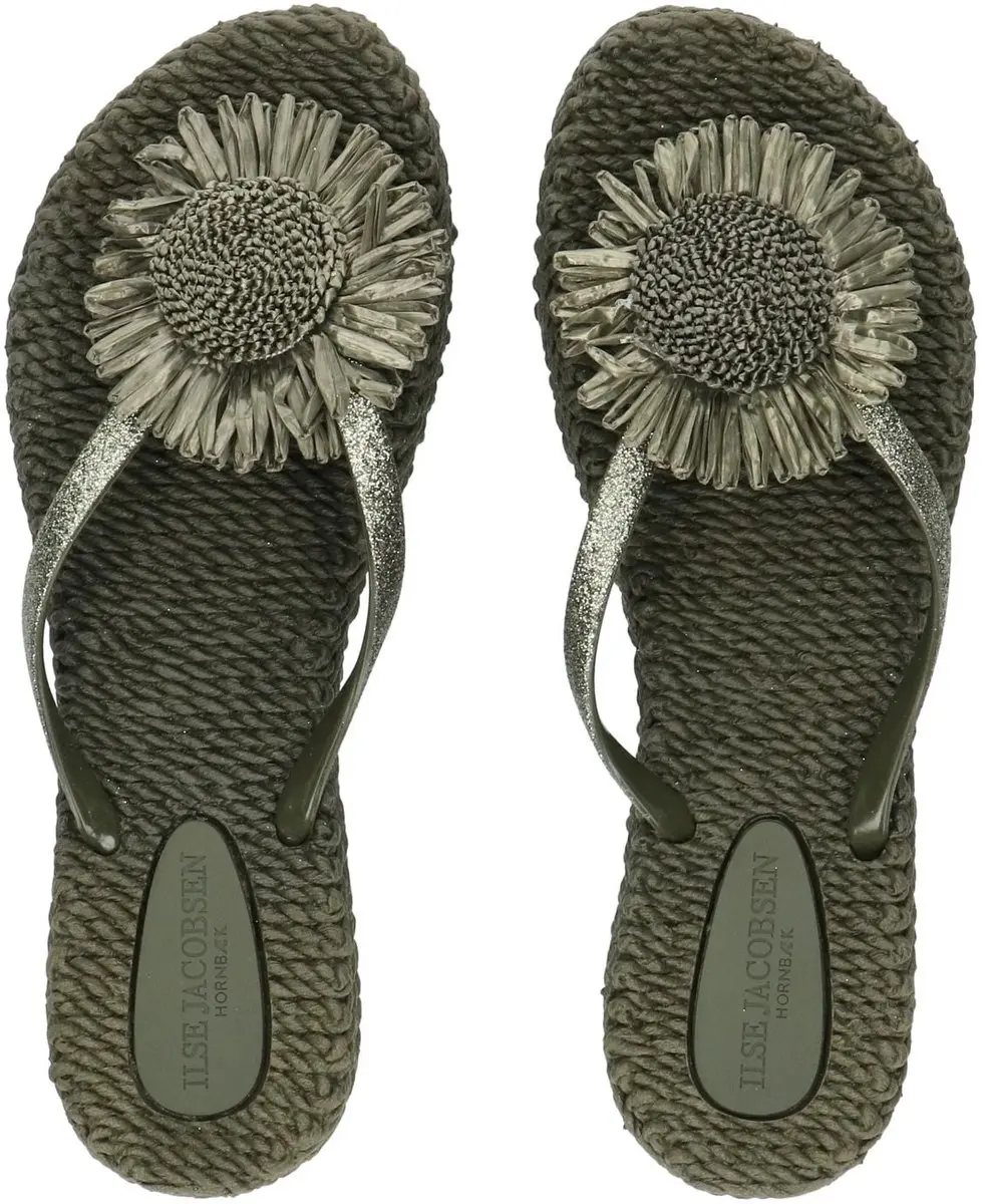 Ilse Jacobsen Cheerful Bloem Teenslipper - 39 Army