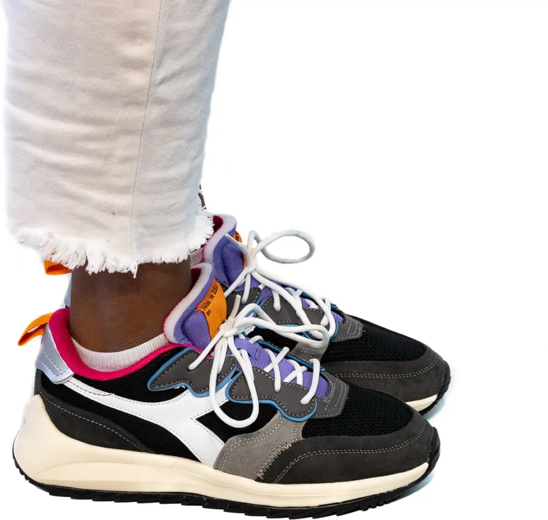 Diadora Jolly Suede Mesh Lage Sneakers - Zwart - Maat 36