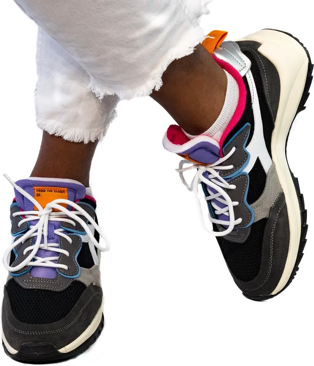 Diadora Jolly Suede Mesh Lage Sneakers - Zwart - Maat 36
