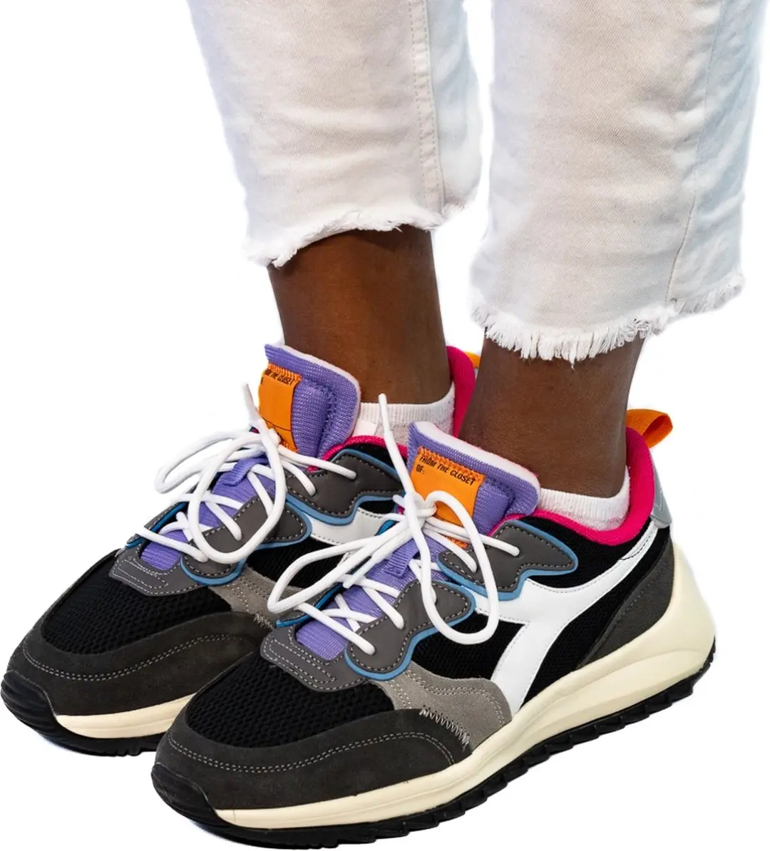Diadora Jolly Suede Mesh Lage Sneakers - Zwart - Maat 36