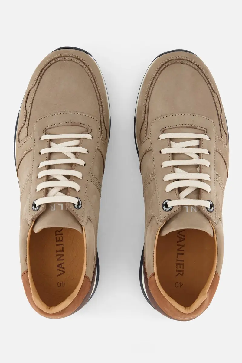 Van Lier Positano Sneakers taupe Leer