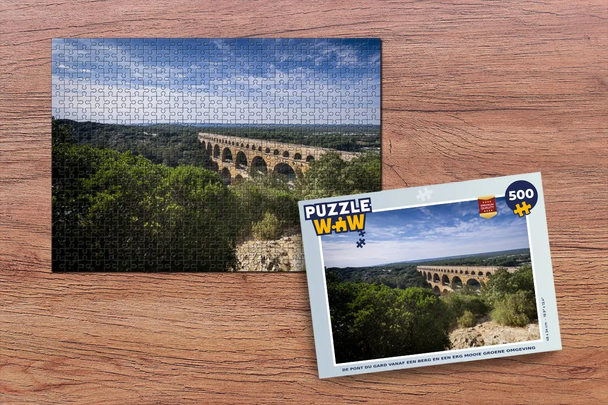 PuzzleWow De Pont du Gard Legpuzzel 500 Stuks - Multicolor