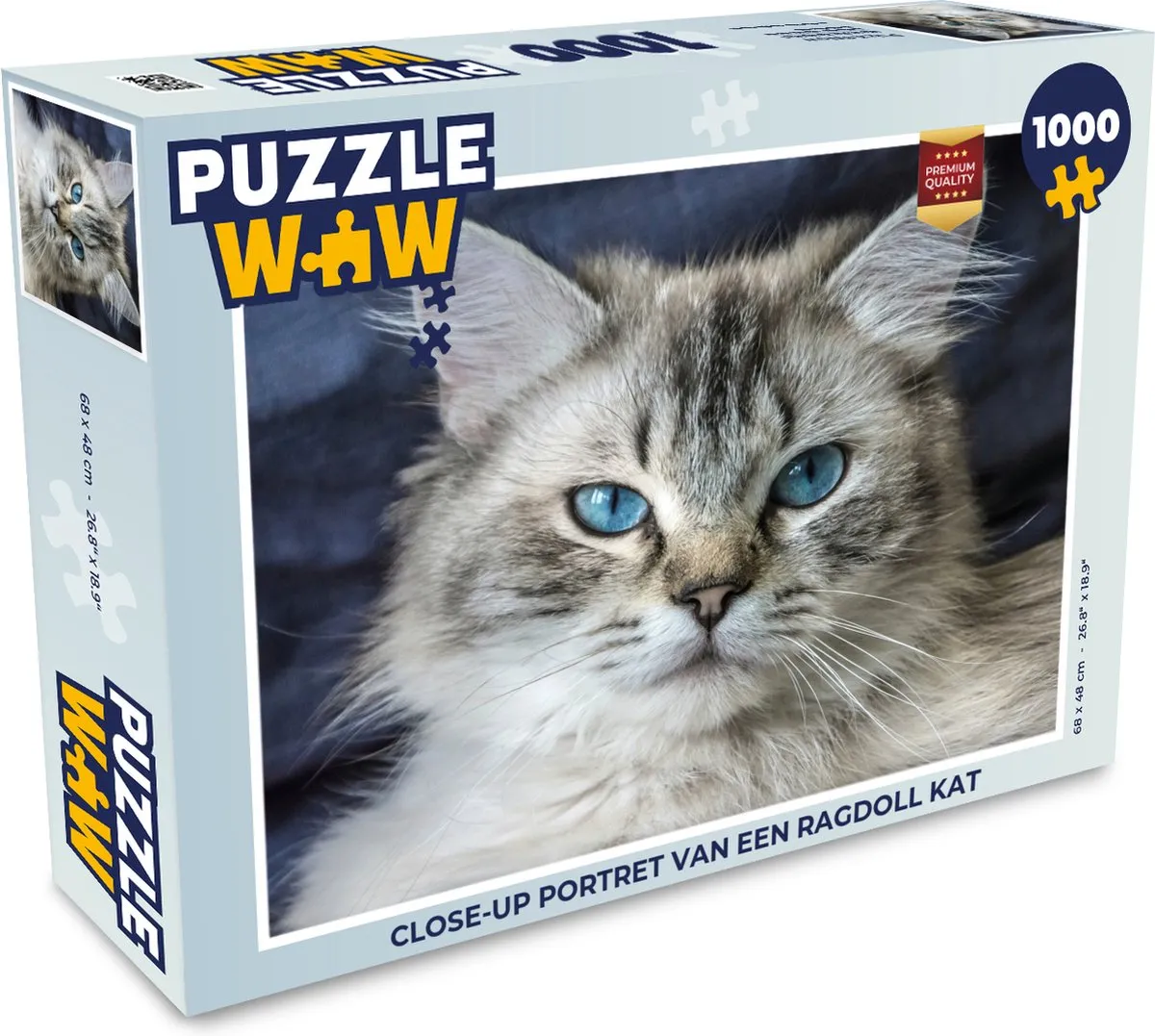 PuzzleWow Ragdoll Kat Legpuzzel 1000 Stuks - Multicolor