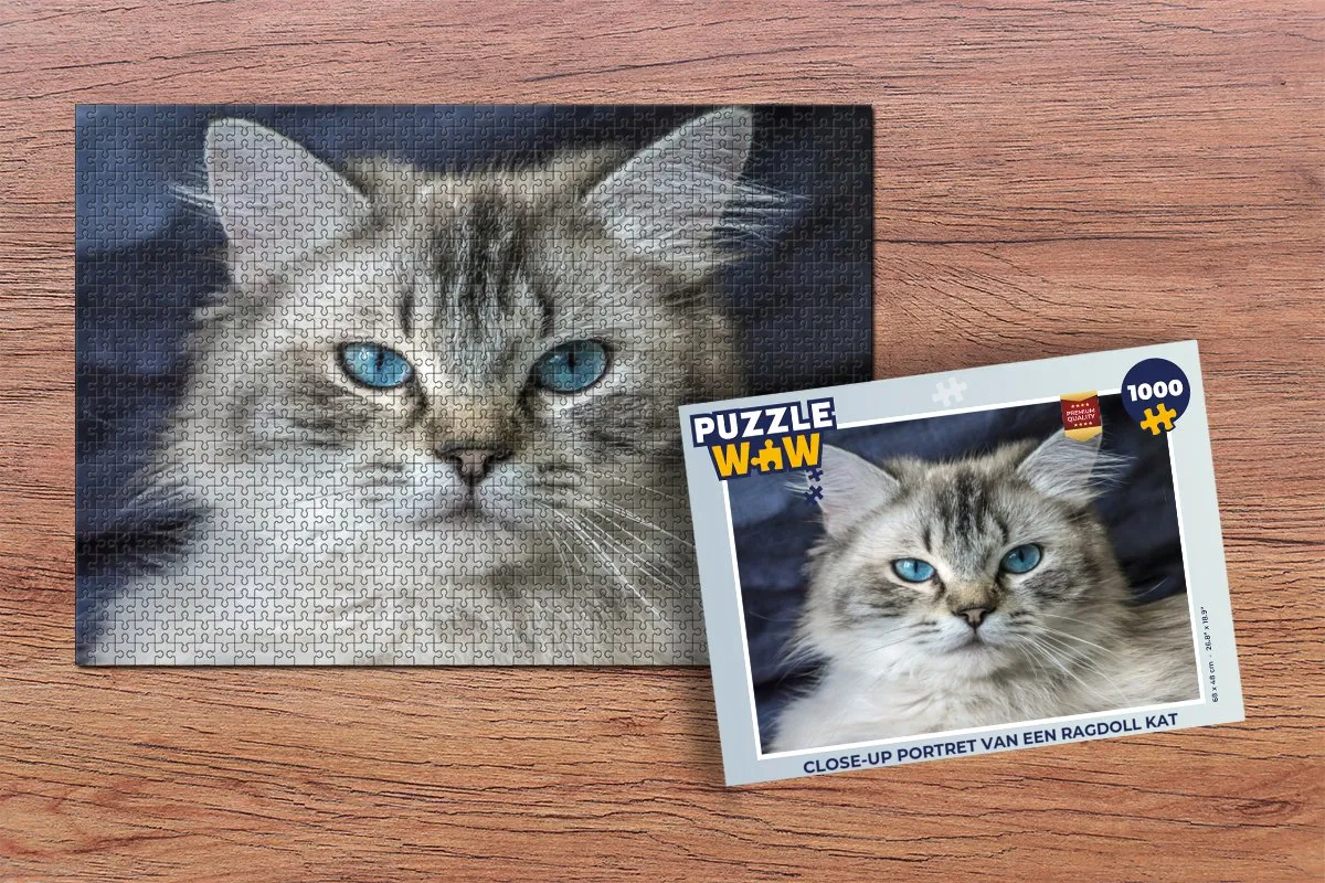 PuzzleWow Ragdoll Kat Legpuzzel 1000 Stuks - Multicolor