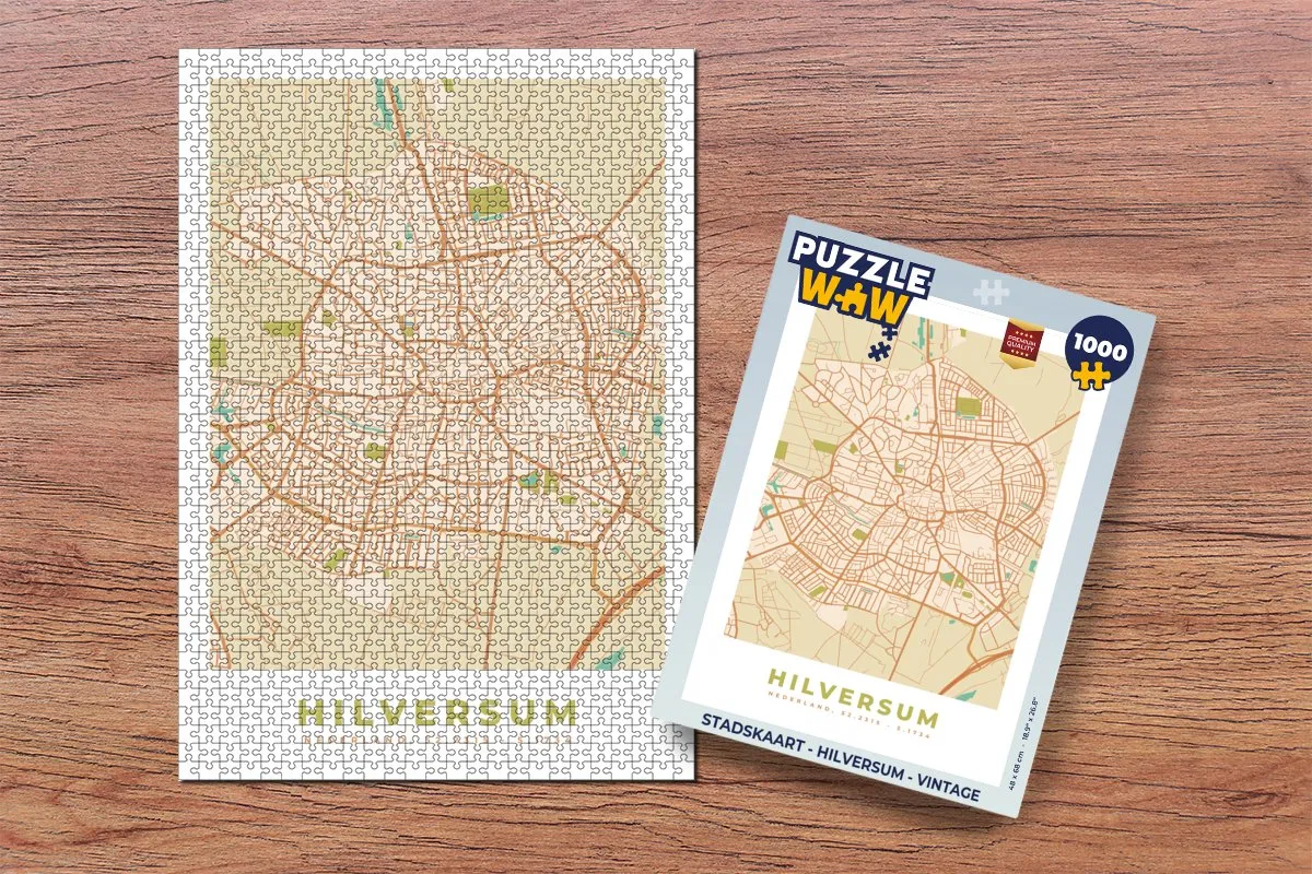 PuzzleWow Hilversum Vintage Legpuzzel 1000 Stuks - Multicolor