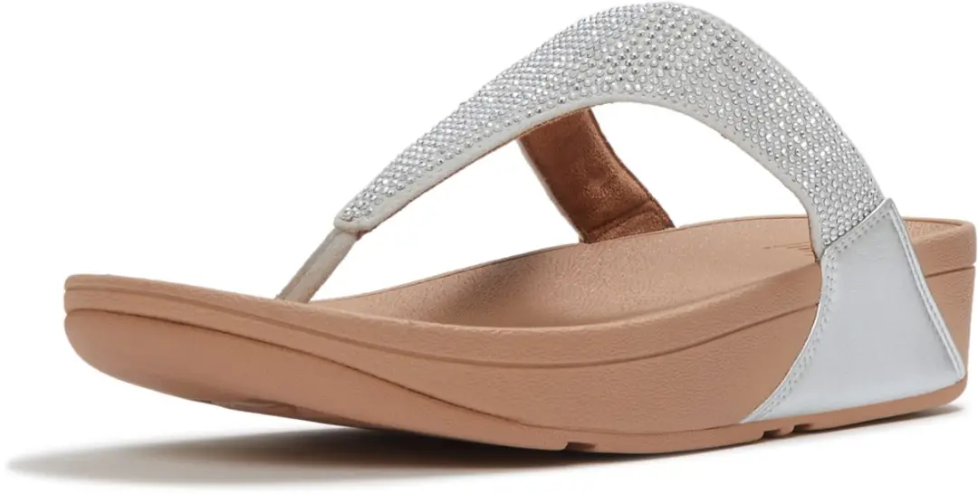 Fitflop Lulu Crystal Embellished Toe Post Sandalen Zilver EU 39 Vrouw