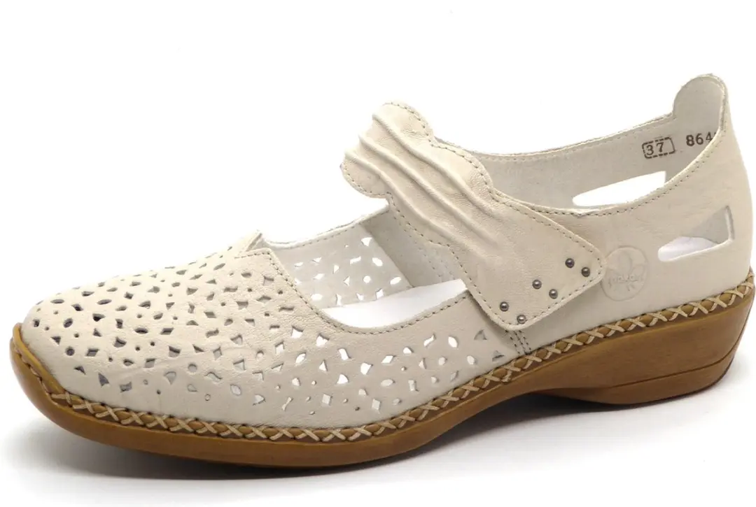 Rieker Dames Bandschoen 41399-60 Lichtbeige