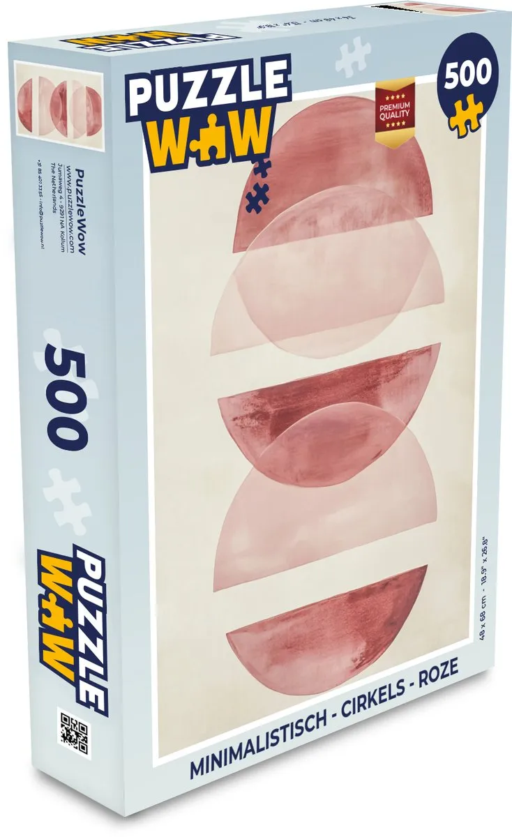 PuzzleWow Minimalistisch Roze Legpuzzel 500 Stuks - 8721374604176