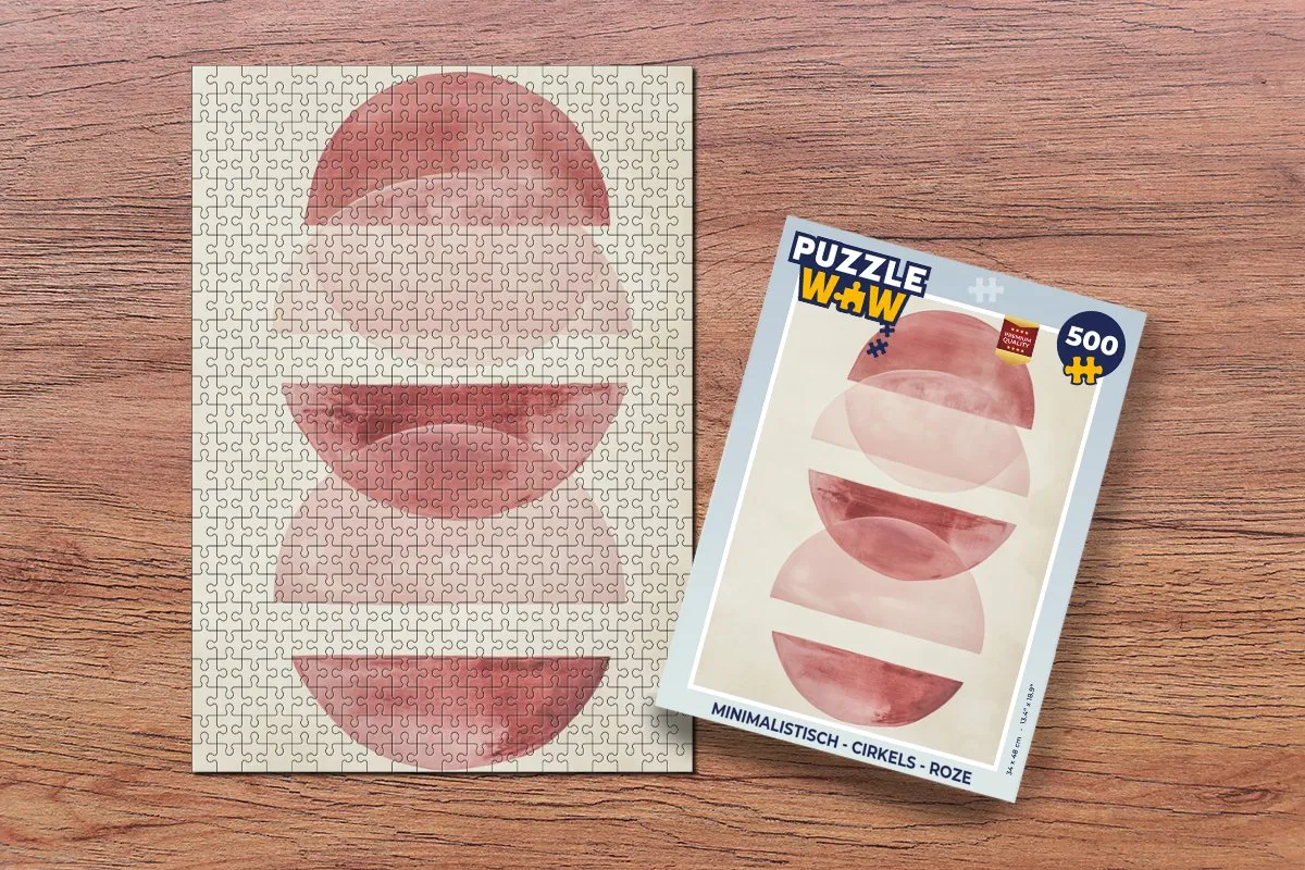 PuzzleWow Minimalistisch Roze Legpuzzel 500 Stuks - 8721374604176