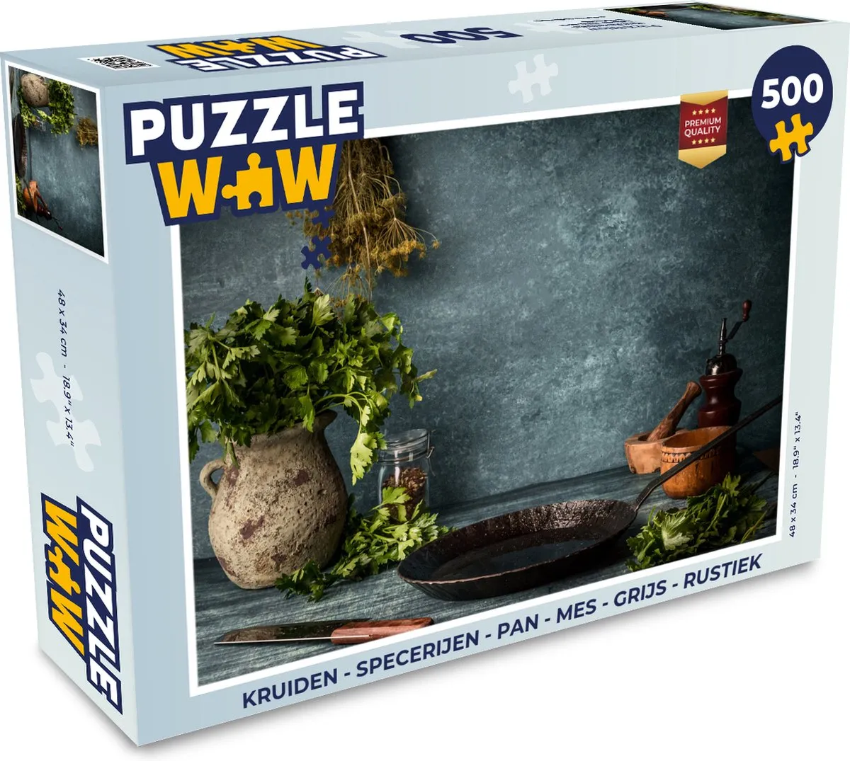 PuzzleWow Rustieke Kruiden & Specerijen Legpuzzel 500 Stuks - Multicolor