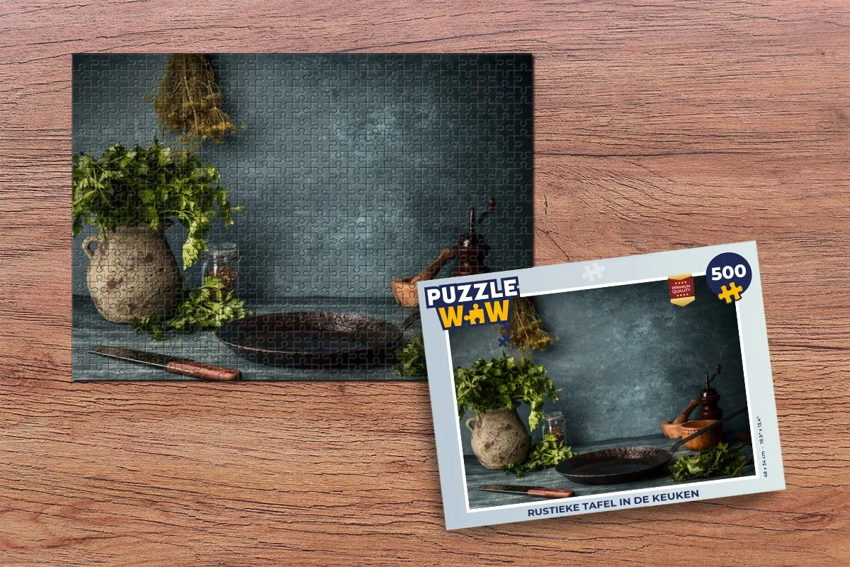 PuzzleWow Rustieke Kruiden & Specerijen Legpuzzel 500 Stuks - Multicolor