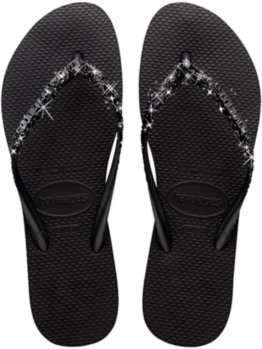 Havaianas Slim Glitter II Teenslippers - Zwart