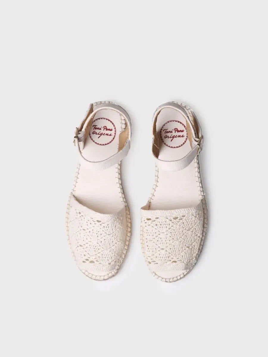 Macramé sandaal, espadrille-stijl
