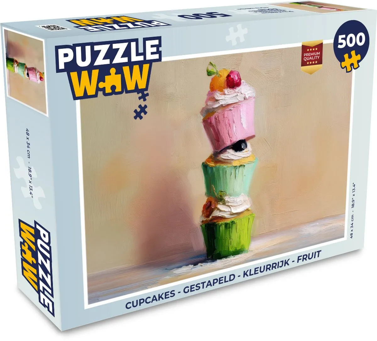PuzzleWow Cupcakes Legpuzzel 500 Stuks - Gestapeld