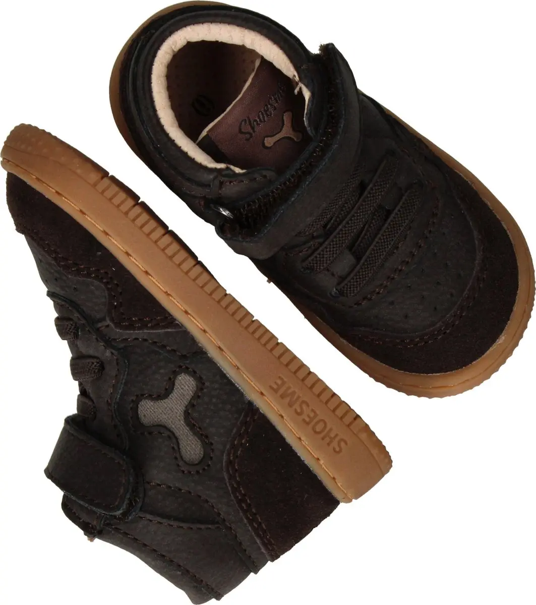 Baby | Babysneakers | Jongens | Dark Brown | Leer | Shoesme | Maat 20