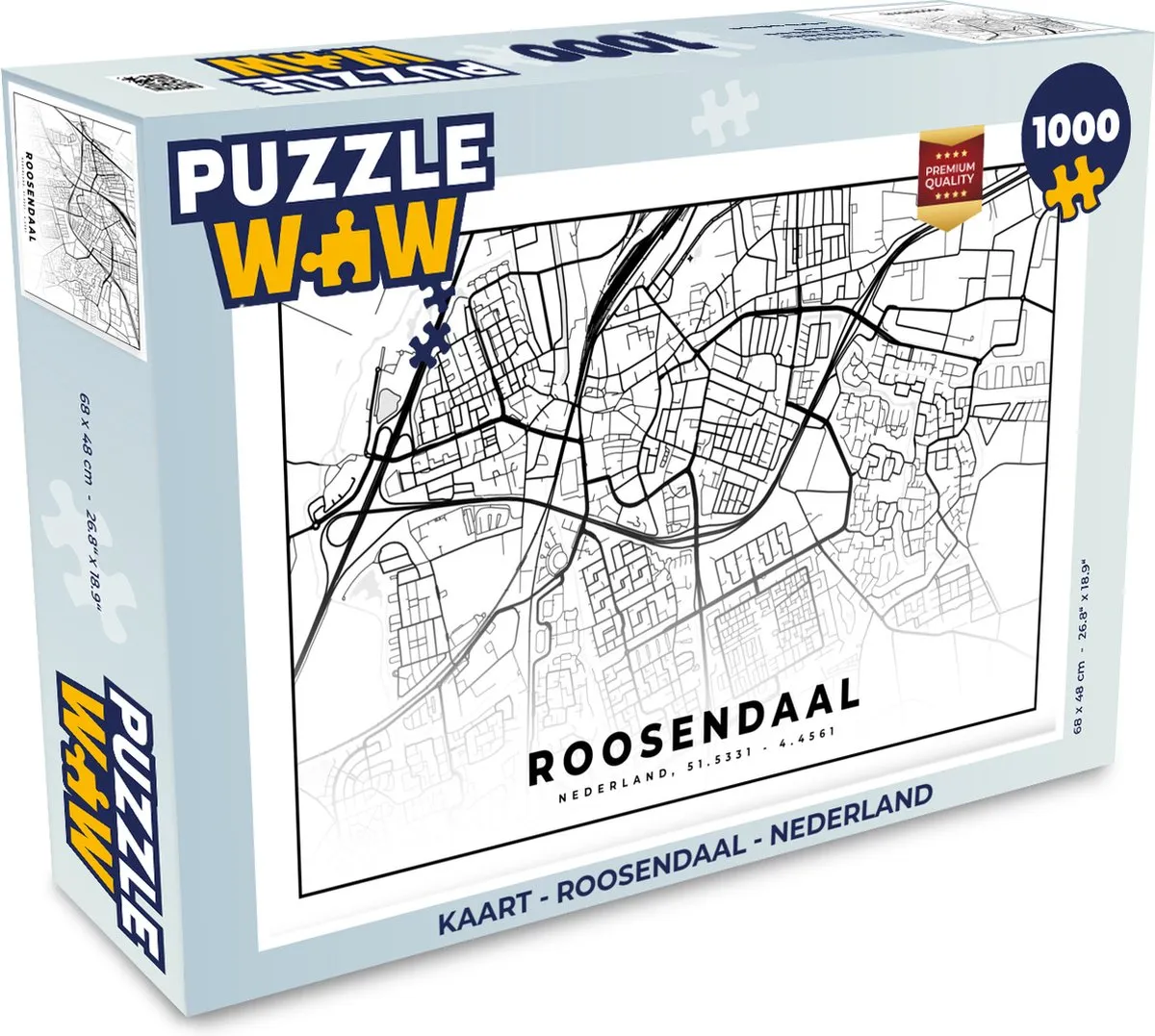 PuzzleWow Legpuzzel Roosendaal 1000 Stuks - Multicolor