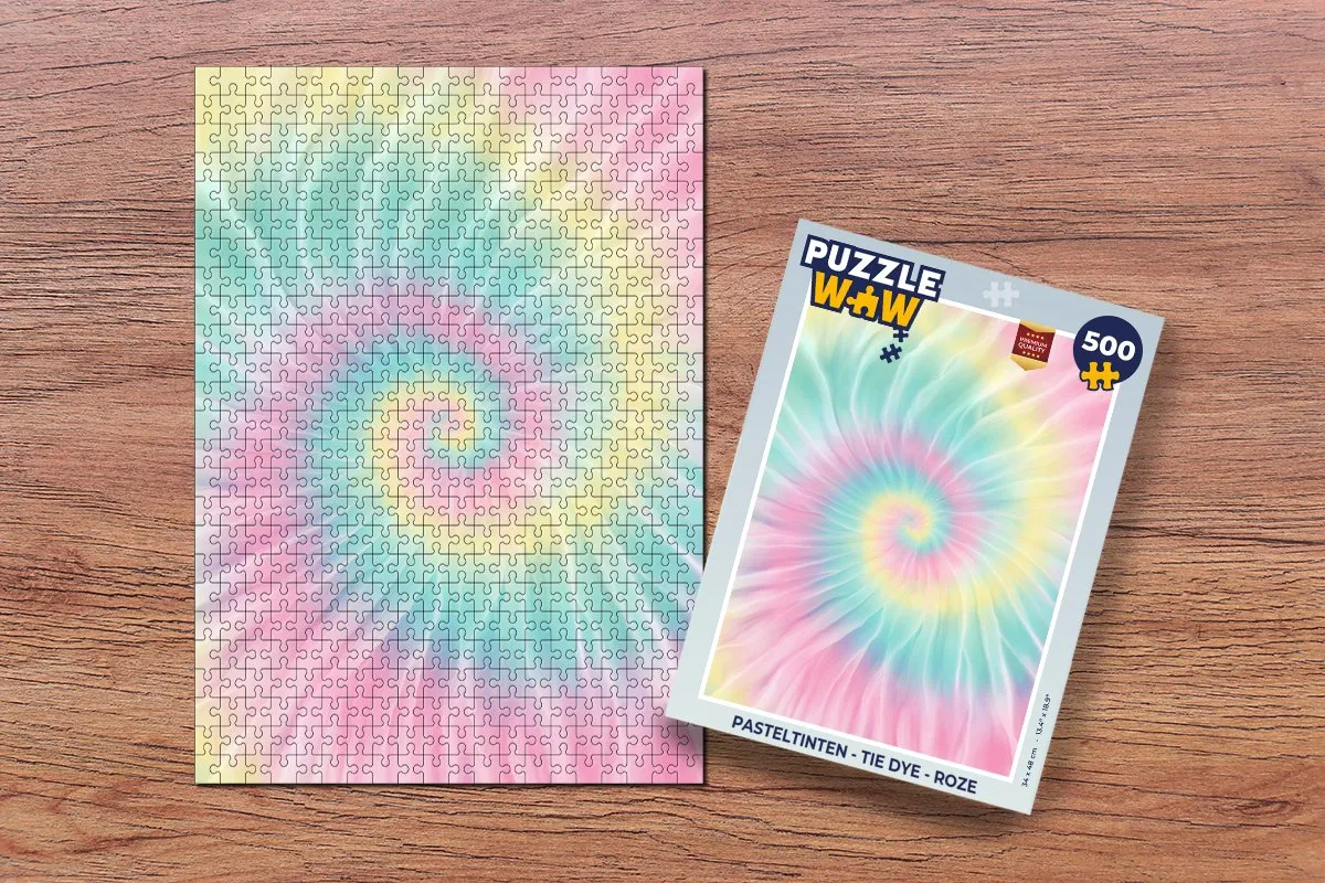 PuzzleWow Pasteltinten Tie Dye Legpuzzel 500 Stuks