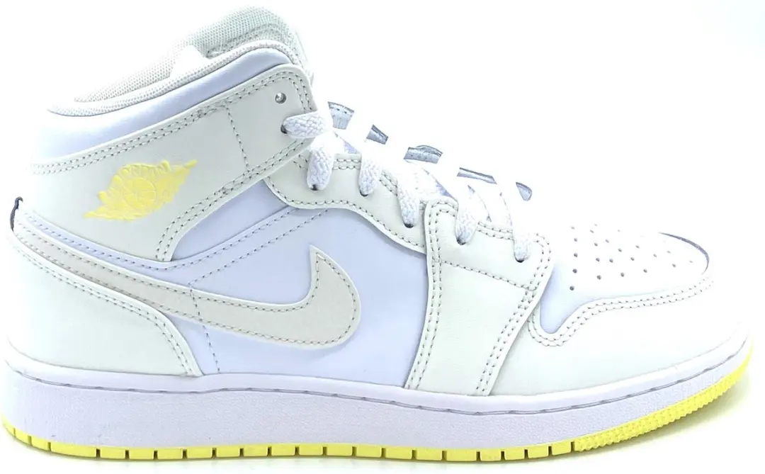 Nike Nike Air Jordan 1 Mid- Sneakers- Wit/Geel