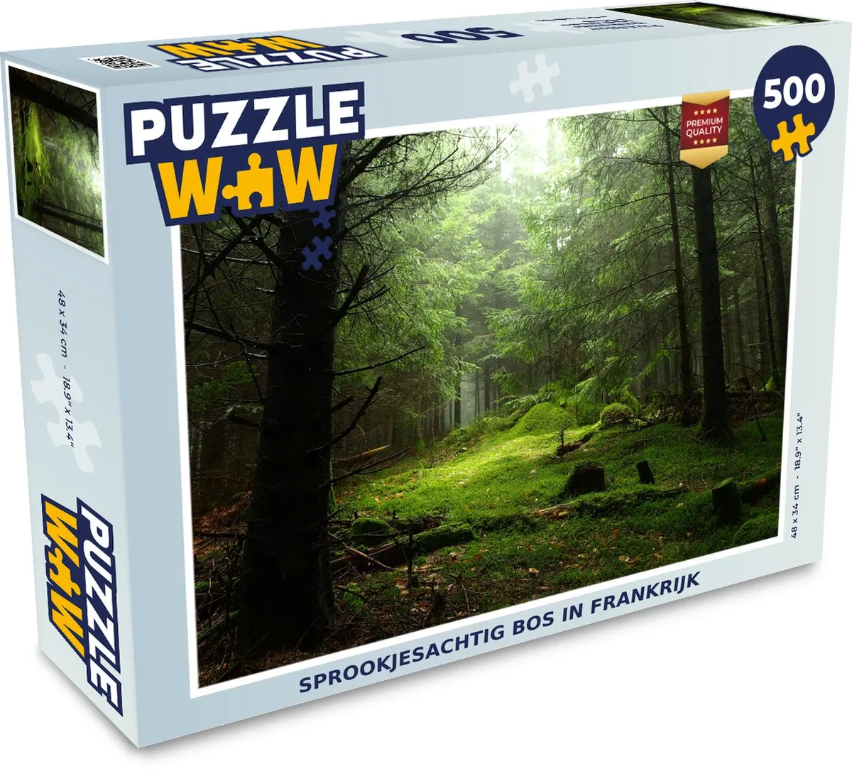 PuzzleWow Frankrijk Bos Legpuzzel 500 Stuks - Multicolor